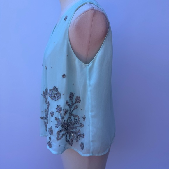 French Connection Crop Top Embellished Blouse Size 4 - Picture 11 of 12
